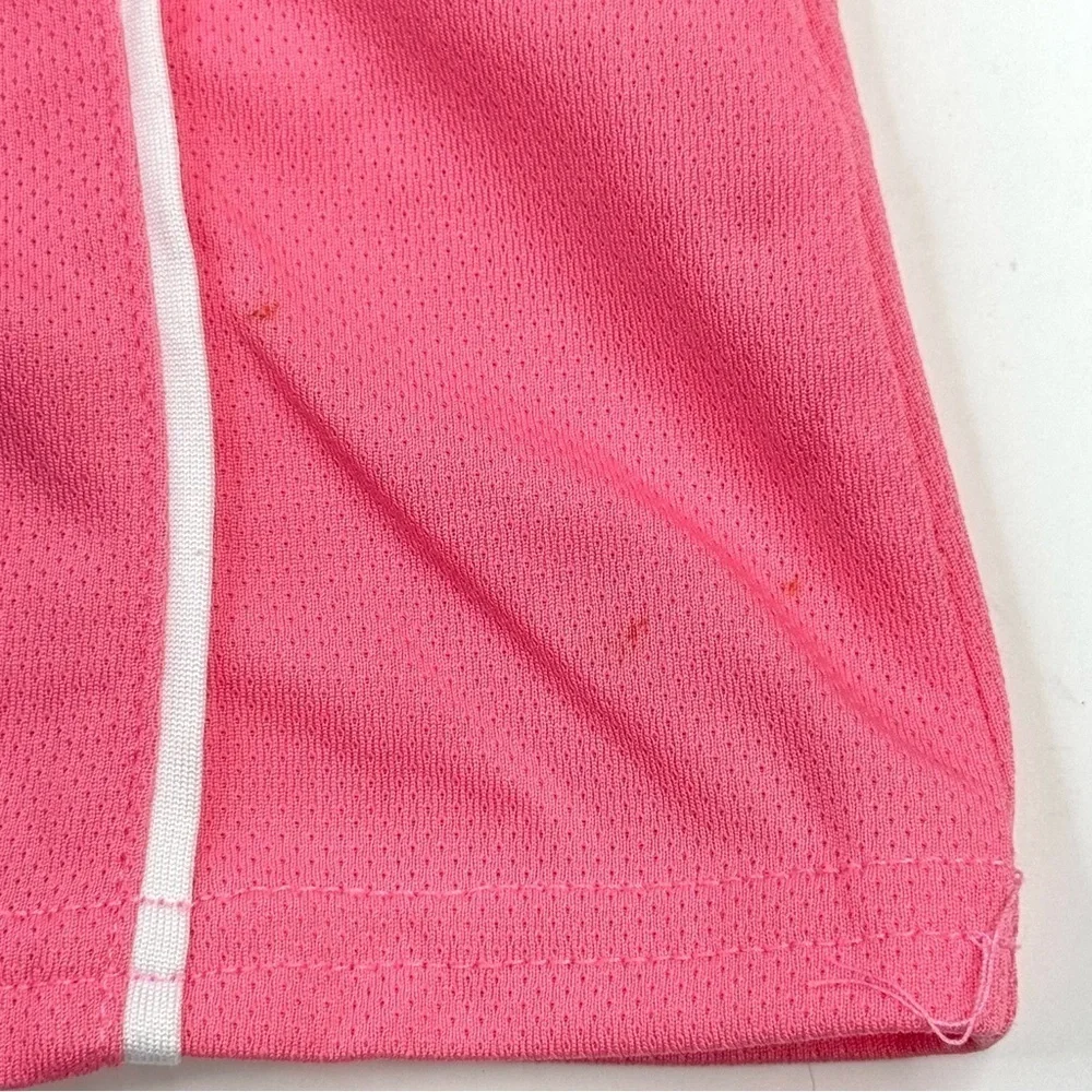 Adidas athletic shirt bubblegum pink white sports girls size small 7/8